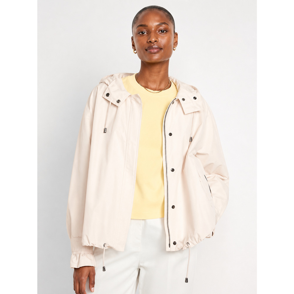 Old Navy Utility Jacket Womens XL Beige Water Resistant Spring Layer Gorpcore